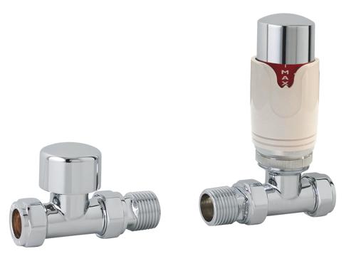 Eastbrook Straight Thermostatic Radiator Valves (Pair)