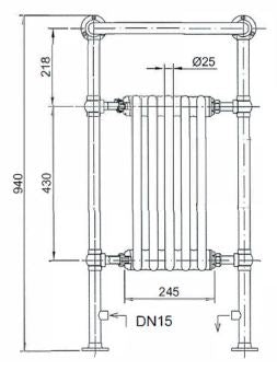 Heritage Baby Clifton Heated Towel Rail - Chrome
