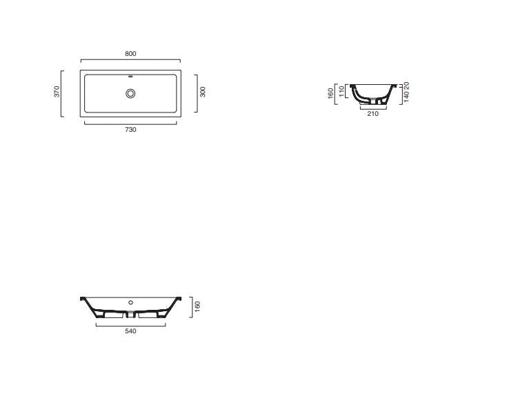 Catalano Zero 80x37 Over Counter/under Counter Washbasin