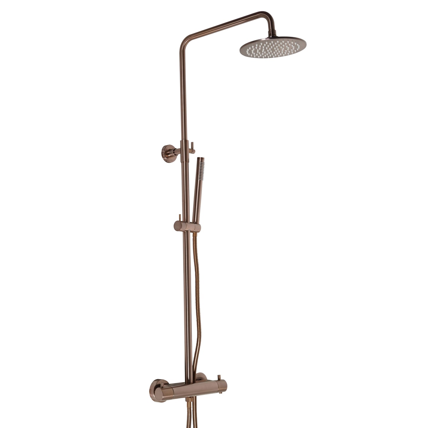 Just Taps Plus Vos Thermostatic Bar Valve with 2 Outlets, Adjustable Riser and Multifunction Shower Handle
