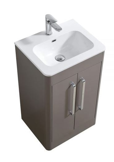 Essentials Superb 600x395mm Double Door Floor Standing Unit in Matt Ash