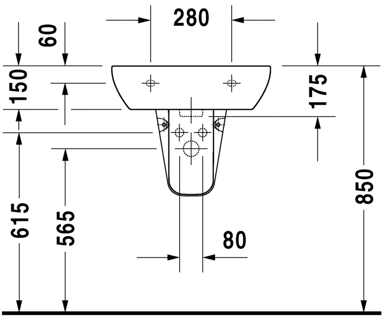 Duravit D-Code 550 x 430 1 Tap Hole Basin White