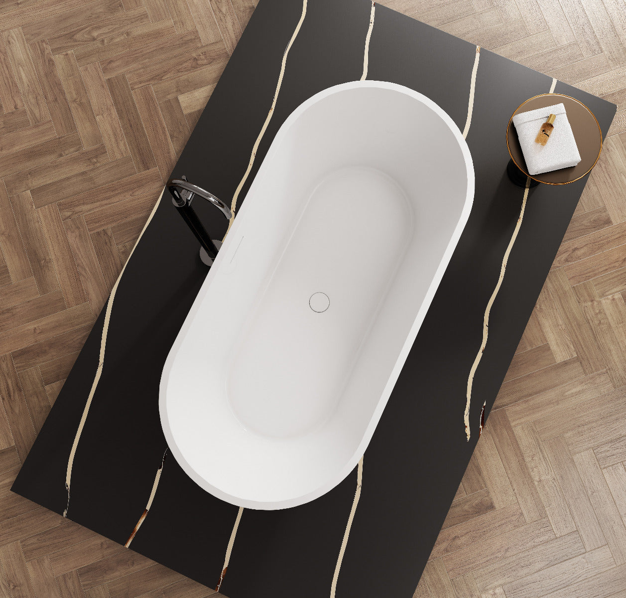 Luxe Devon 1700 Oval Freestanding Acrylic Bath