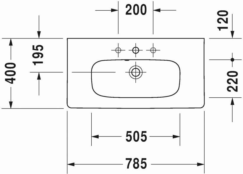 DuraStyle 785 x 400 Furniture Washbasin Compact