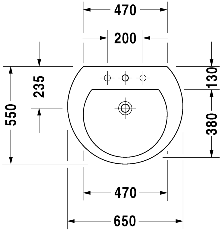 Duravit Darling New 650 x 550 One Tap Hole Basin