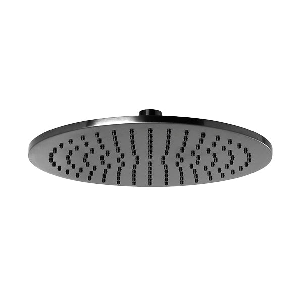 Just Taps Plus Vos Round Shower Head 250mm Brushed Black
