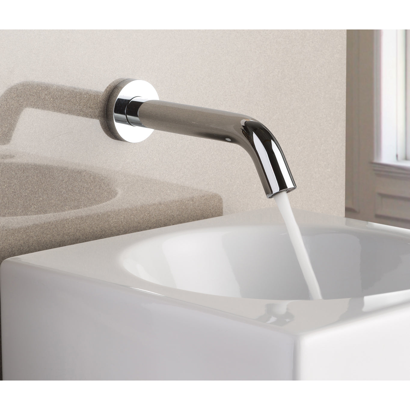 Just Taps Plus React Sensor Wall Spout Mains/Battery Operated