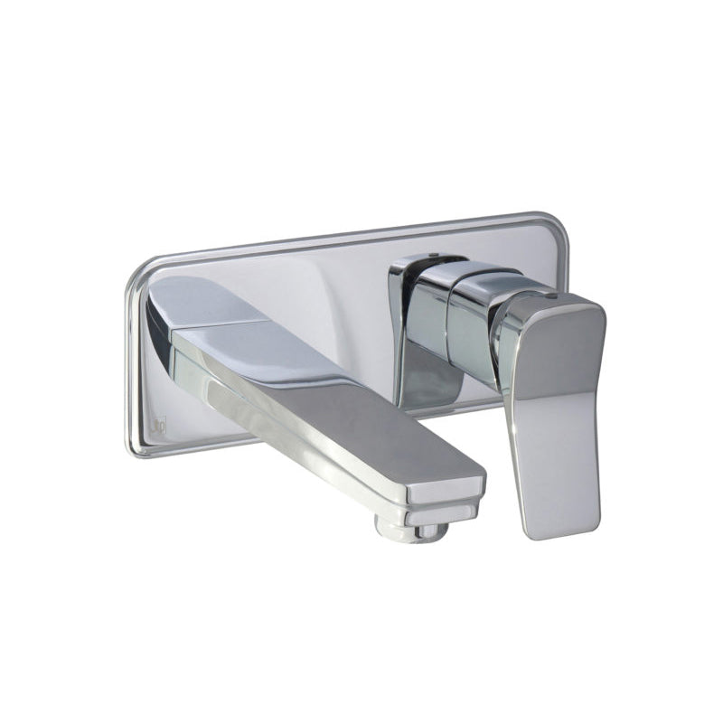 Just Taps Plus HIX Singler Lever Wall Mounted Basin Mixer (both plates included)
