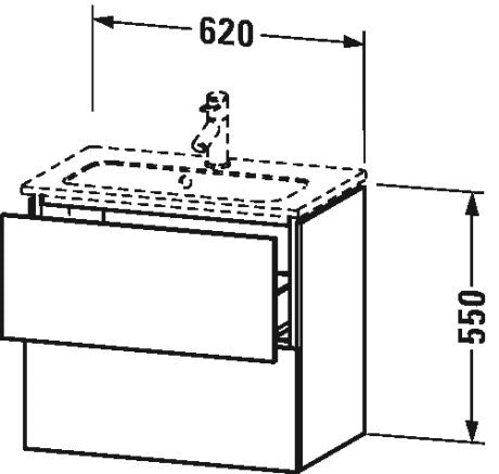 Duravit L-Cube Wall Mounted 620x391 Vanity Unit Only