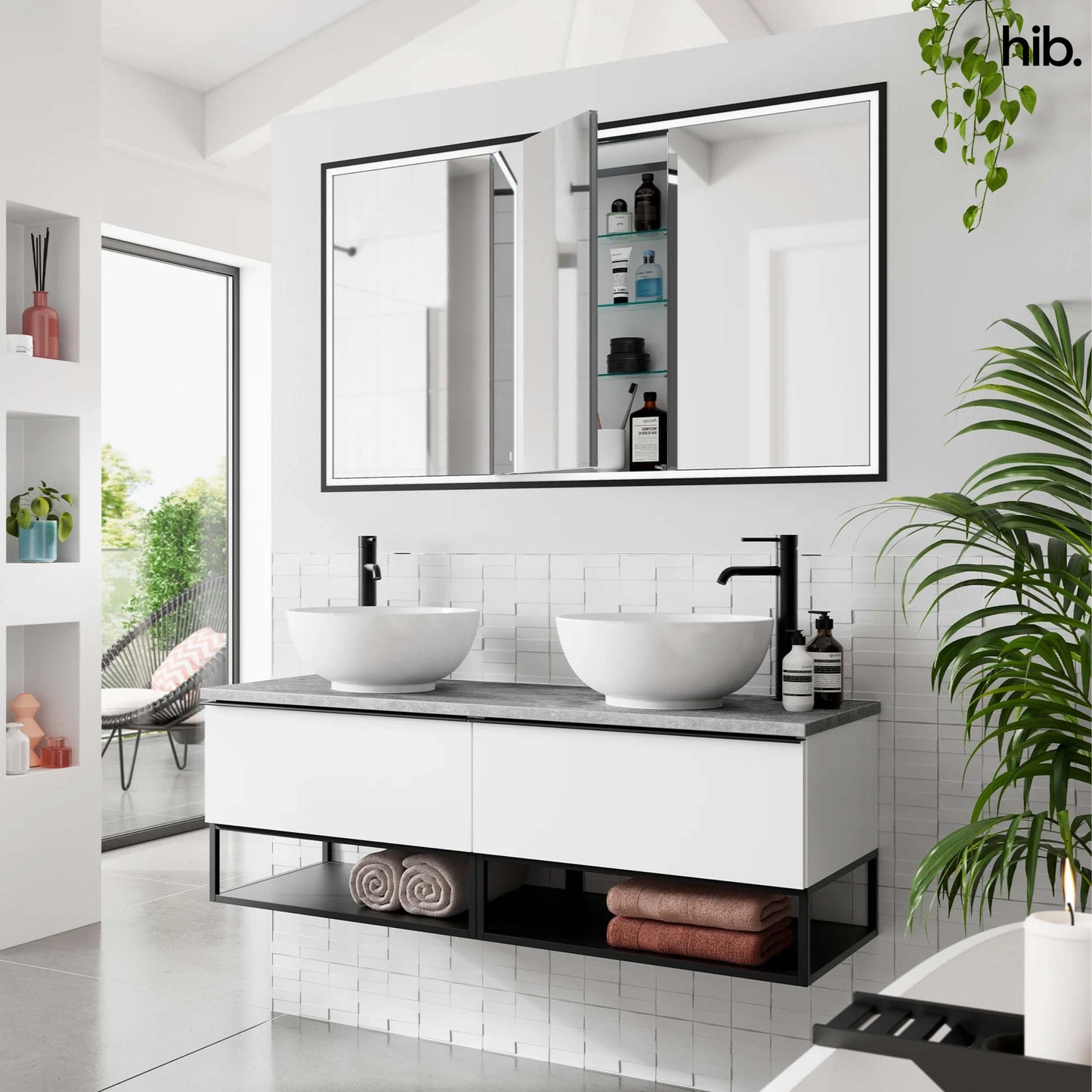 HIB Vanquish 1400mm Mirrored Cabinet with Trimset