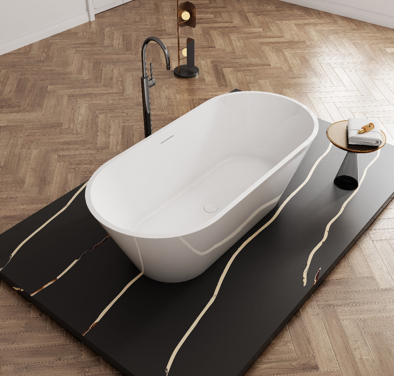 Luxe Devon 1700 Oval Freestanding Acrylic Bath