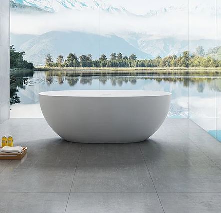 Luxe Stirling 1700 Oval Freestanding Solid Surface Bath