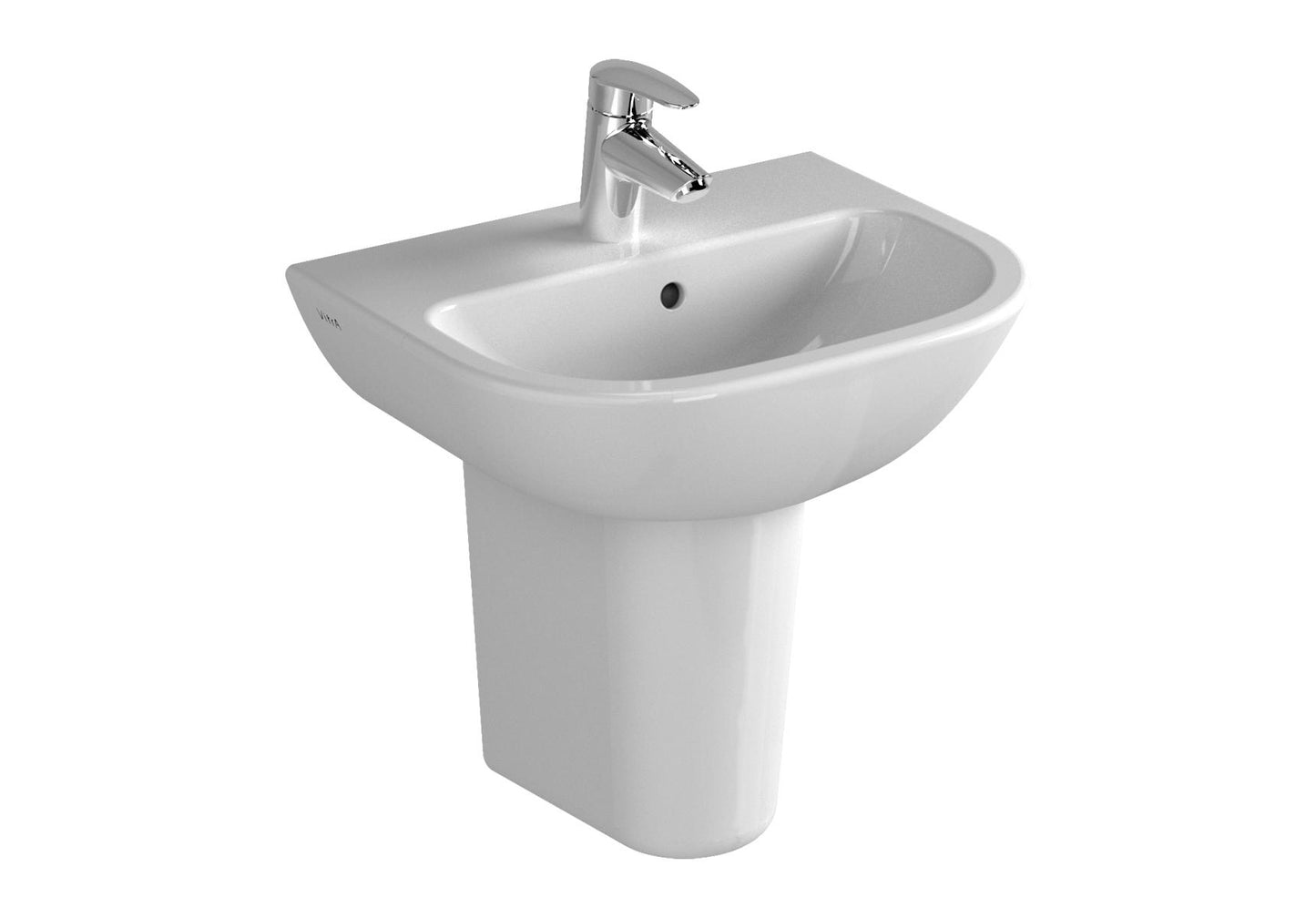 Vitra S20 450 x 355 Claokroom Basin 1 Tap Hole- White