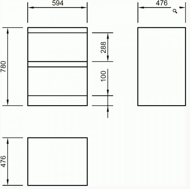 Essentials Flite 600x480mm Two Drawer Floor Standing Unit
