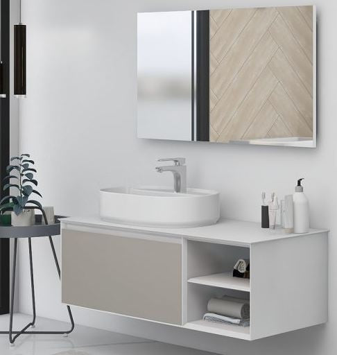 Essentials Essence Quartz Stone 600mm Worktop in Solid White