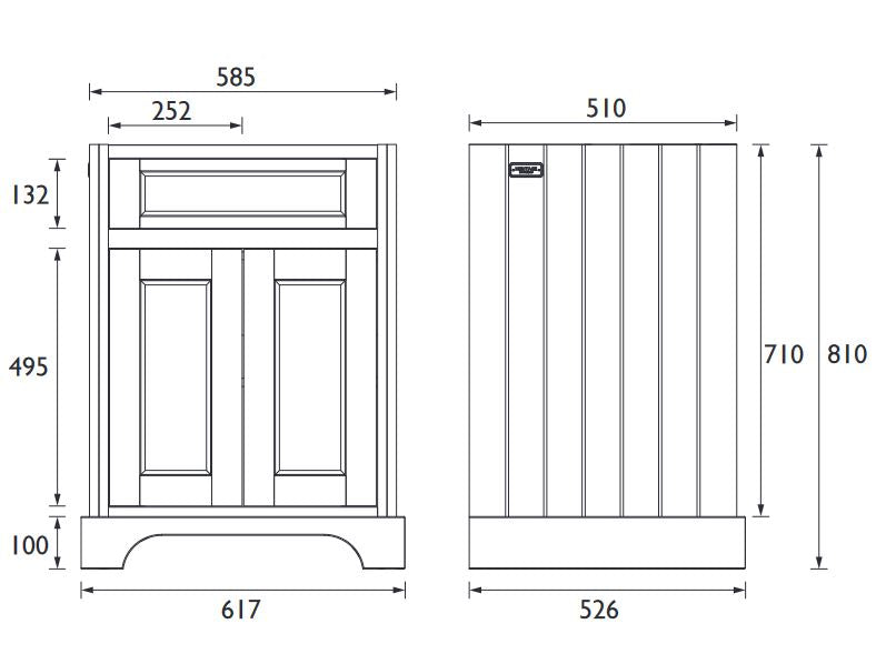 Wilton 600mm Freestanding Maritime Blue