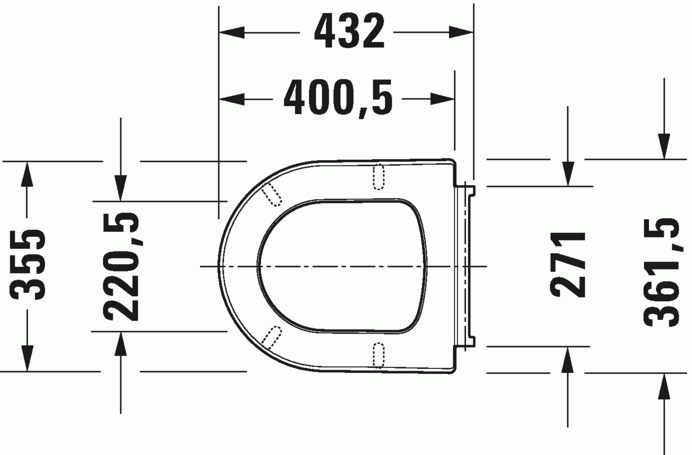 Duravit ME by Starck compact soft close toilet seat & cover