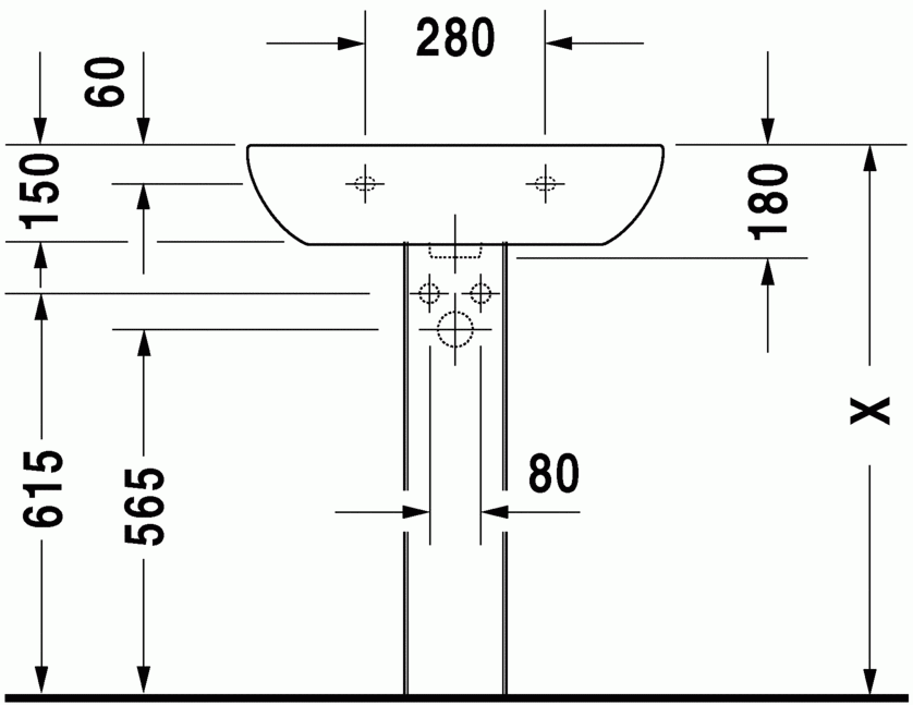 Duravit D-Code 650 x 500 Washbasins