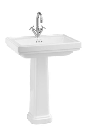 Burlington Riviera 650 mm Square Basin w/ 2 Tap Holes