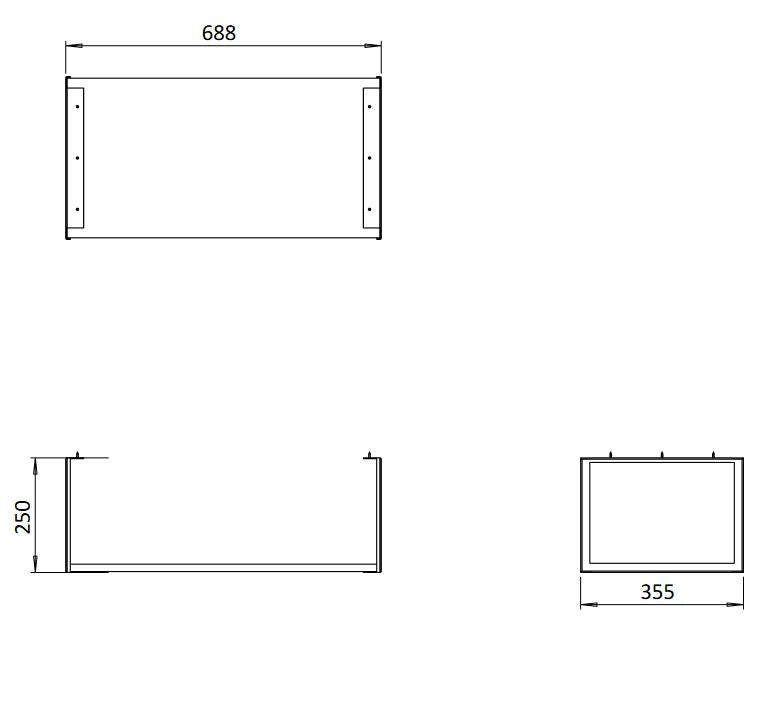 Mada Wall Mounted Rectangular Shelf & Frame Soft Clay 700mm