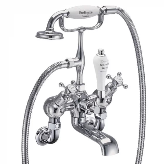 Burlington Claremont Wall Bath Mixer w/ Hose & Handset