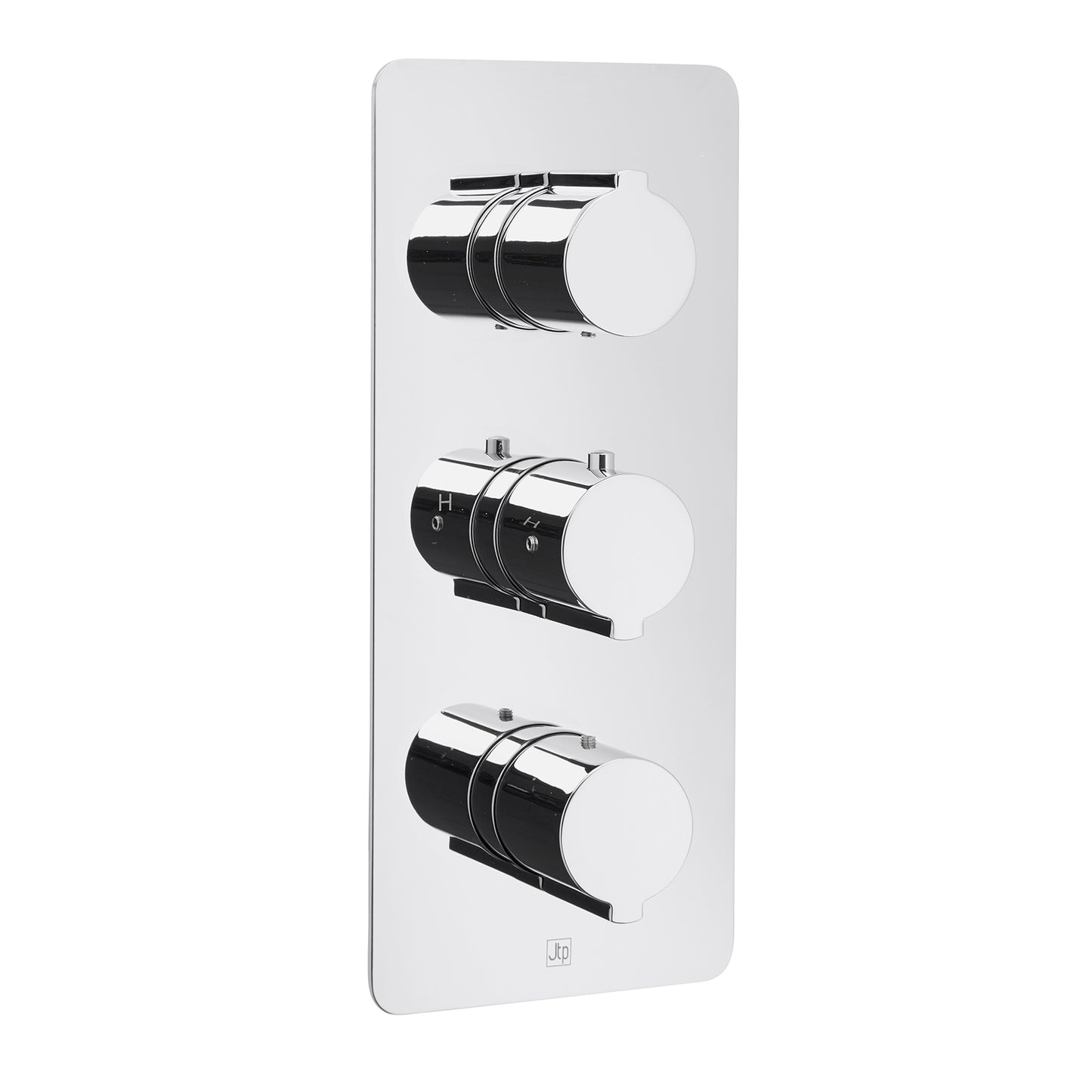 Just Taps Plus Curve Thermostatic 2 Outlets and 3 Handles Concealed Shower Valve - Vertical