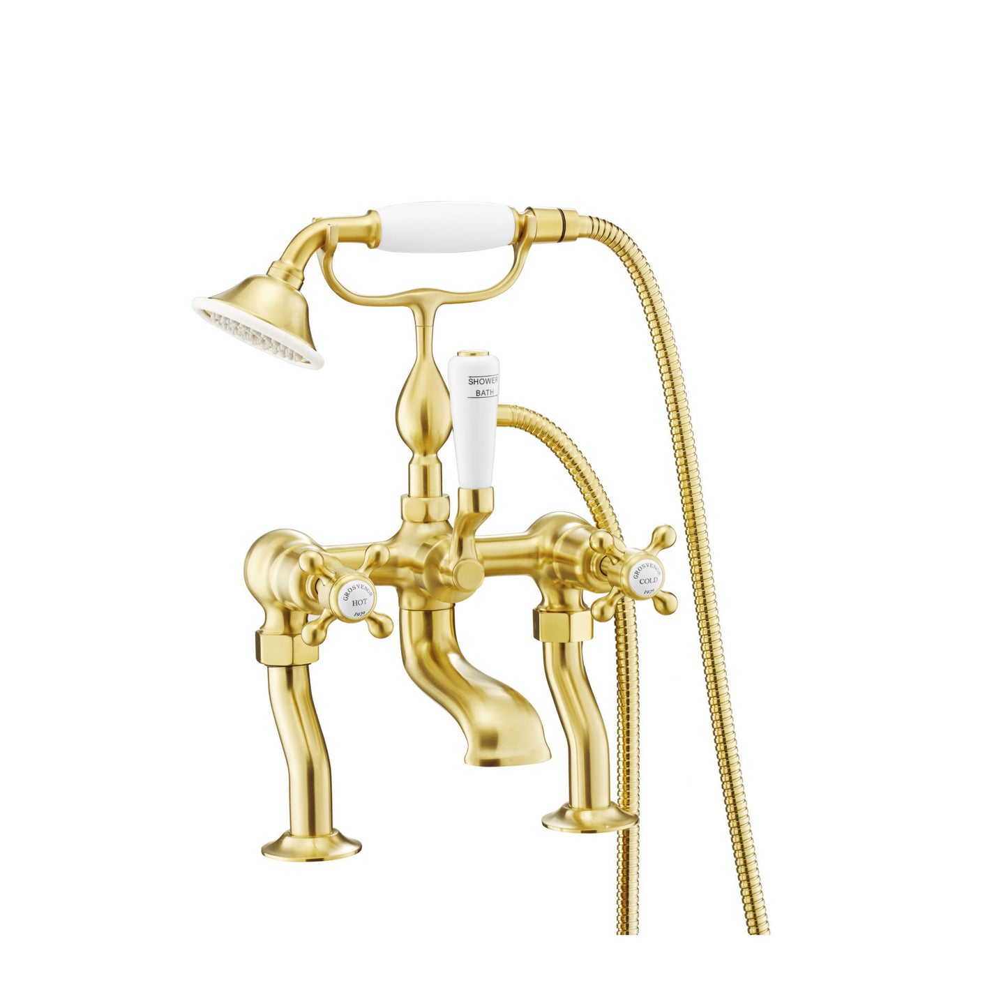 Just Taps Plus Grosvenor Deck Mounted Bath Shower Mixer with Kit