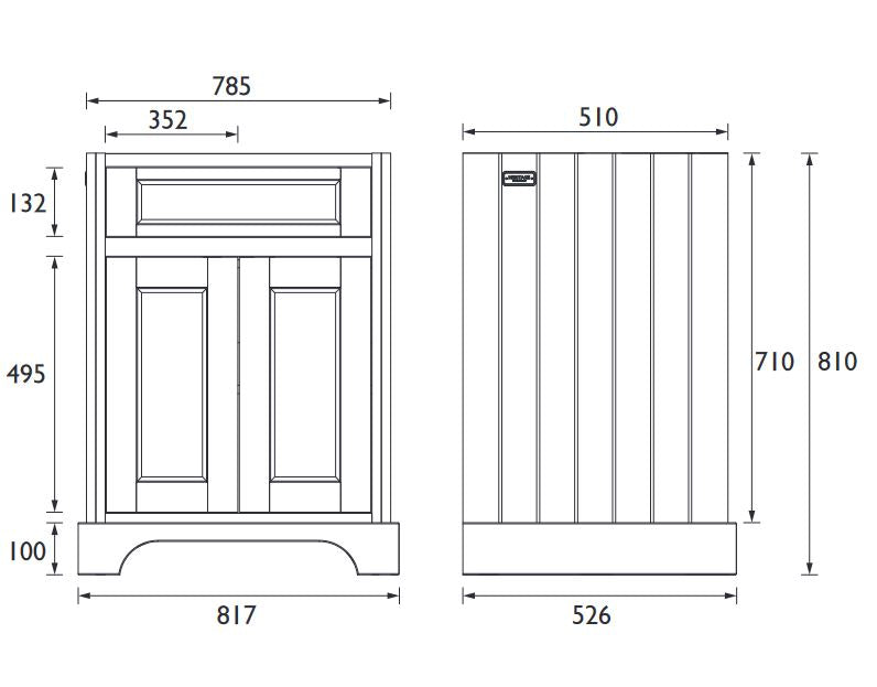 Wilton 800mm Freestanding Vanity Unit Chantilly