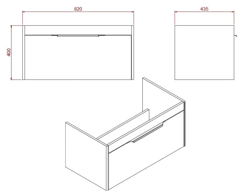 Shoreditch 85cm single drawer Matt White