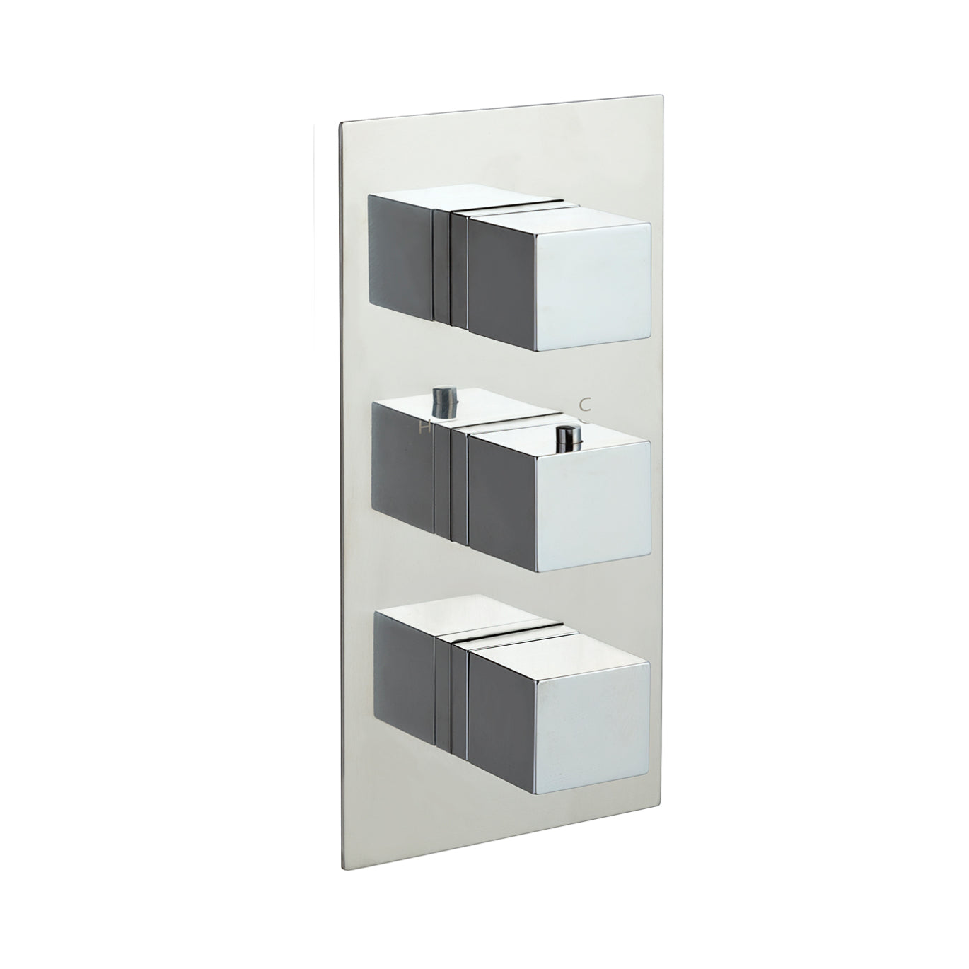 Just Taps Plus Athena Square Shower Valve 3 Handles - 2 Outlets