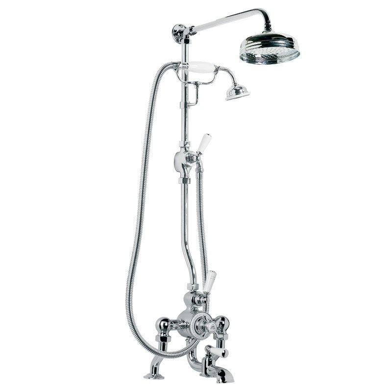 Lefroy Brooks Deck Mounted Godolphin Thermostatic Bath Shower Mixer with 5" Shower Rose & Handset (choose finish)