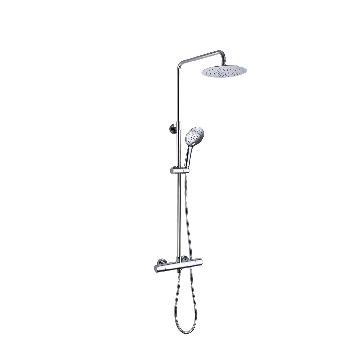 Just Taps Plus Cool Touch Thermostatic Bar Valve with 2 Outlets, Adjustable Riser and Shower Kit