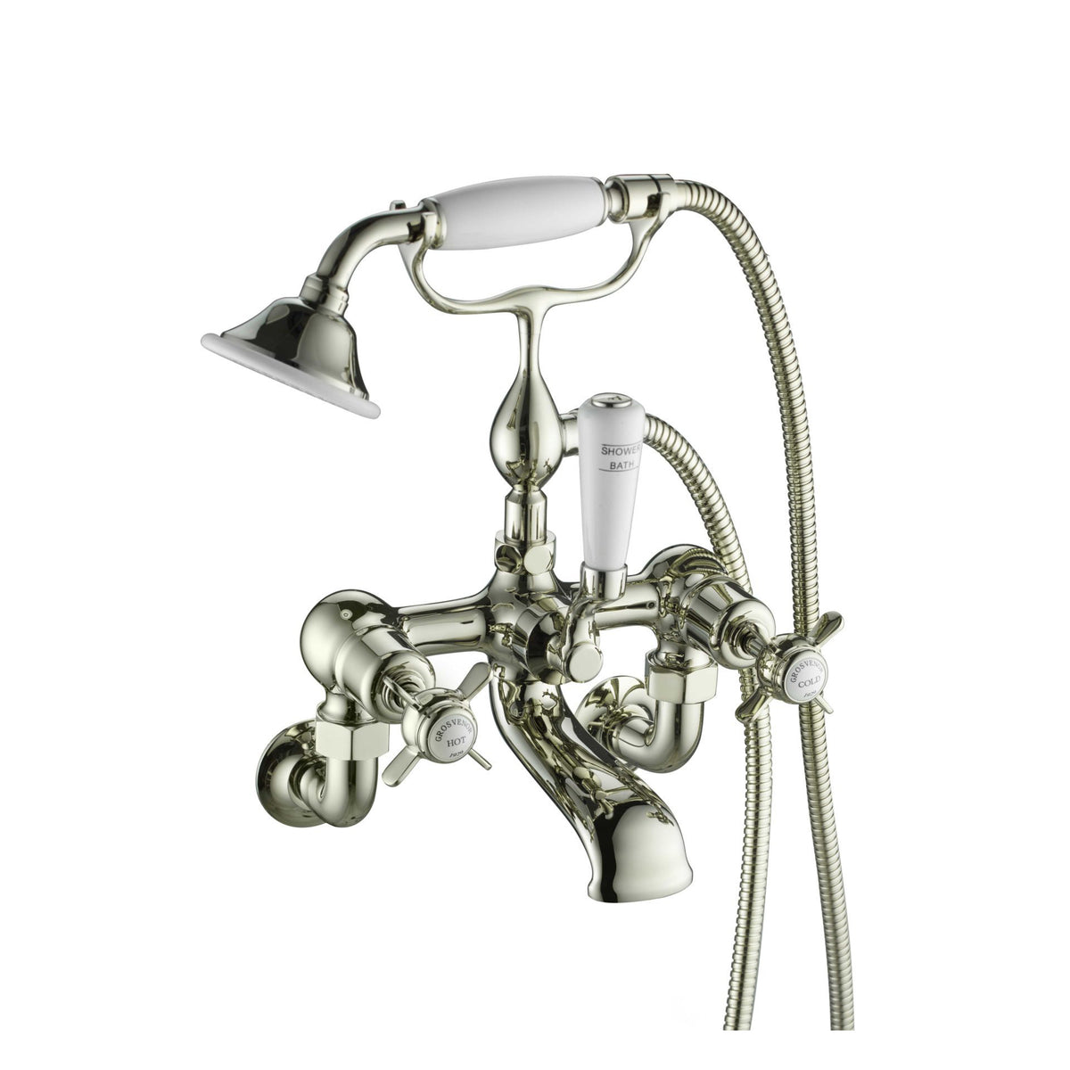 Just Taps Plus Grosvenor Bath Shower Mixers Wall Mounted with Kit