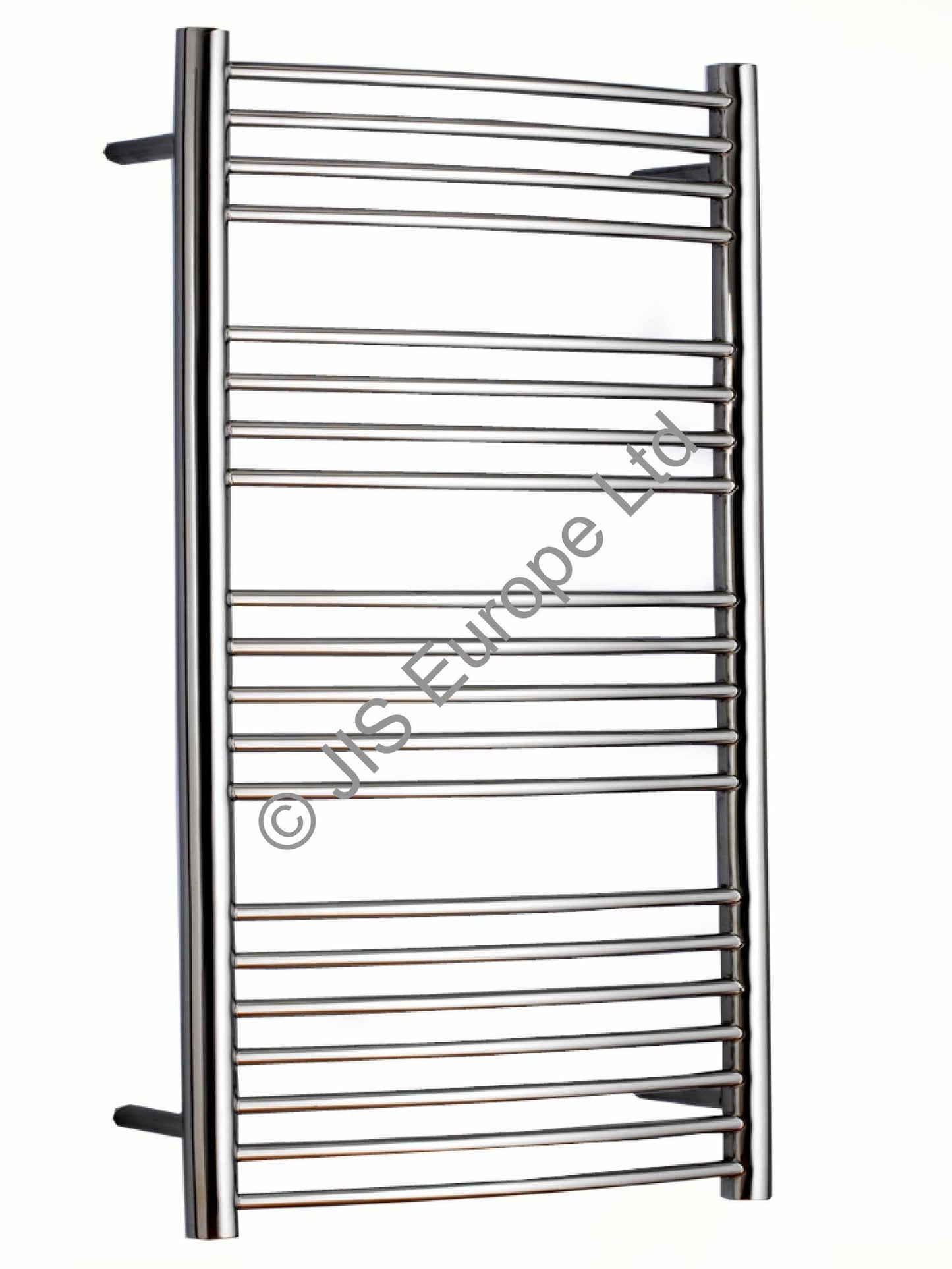 JIS Adur 1250 x 400mm Stainless Steel Heated Towel Rail Curved Front
