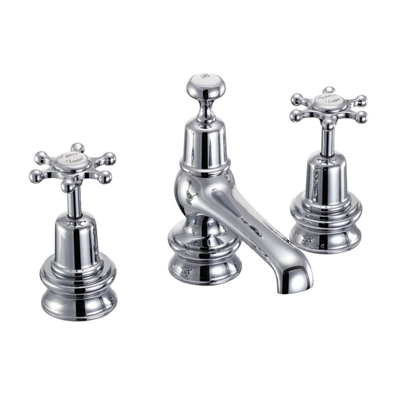 Burlington Birkenhead Regal 3 Tap Hole Basin Mixer w/ Waste