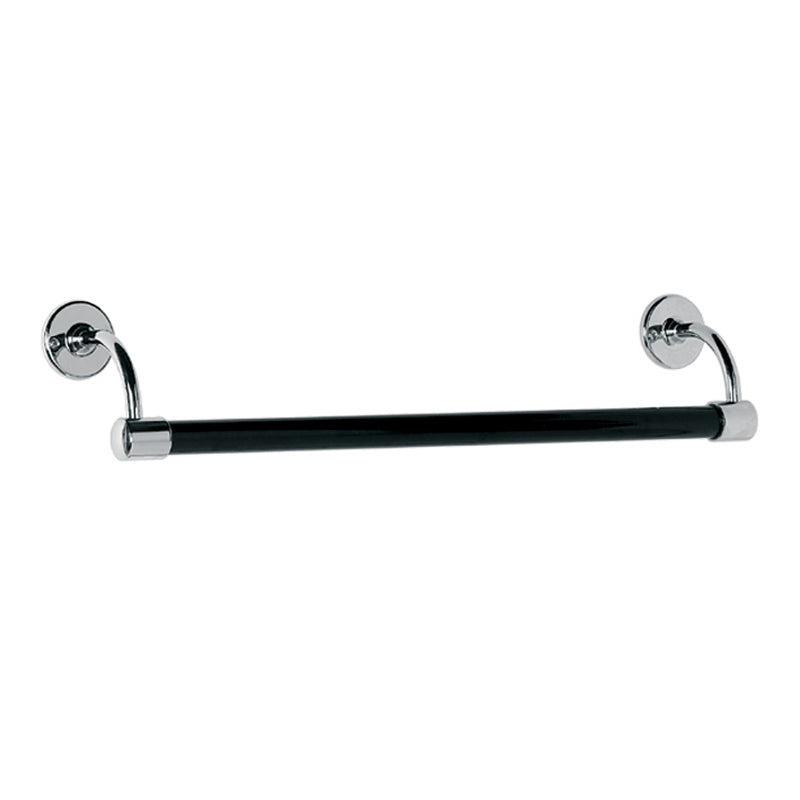 Lefroy Brooks Classic 762mm Towel Rail With Black Bar - Silver Nickel