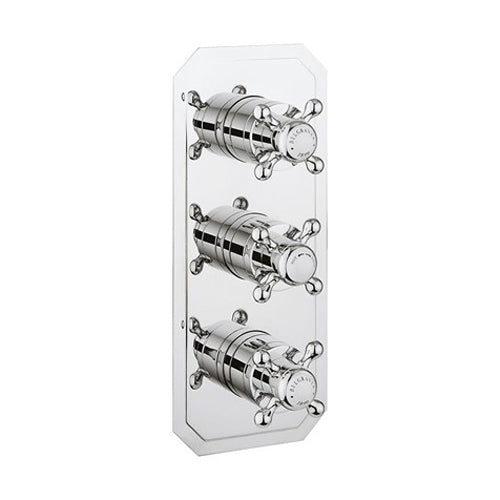 Crosswater Belgravia 3 Outlet 3 Handle Concealed Thermostatic Shower Valve Portrait