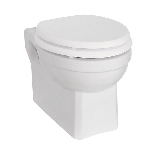 Burlington 355 x 500 x 355mm Round Wall Hung Pan - White