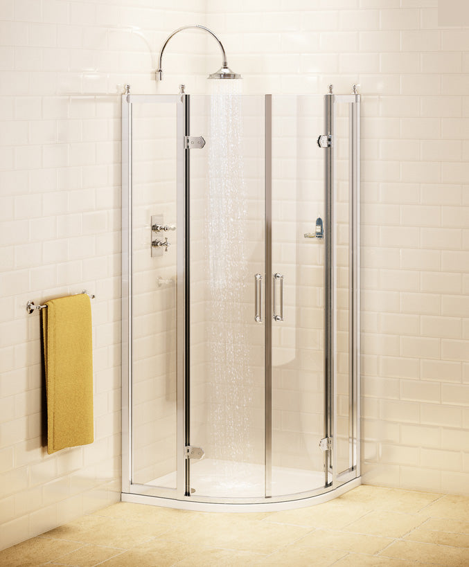 Burlington 900x900 Quadrant Aluminium Enclosure, Clear Glass