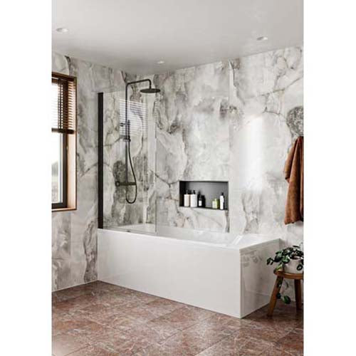 Crosswater Clear 6 Fixed Single Panel - 800mm Matt Black