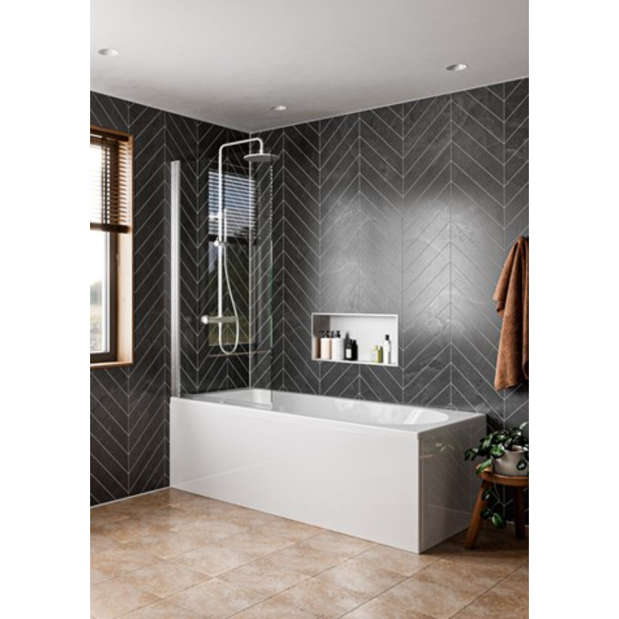 Crosswater Clear 6 Hinged Bath Screen 800mm