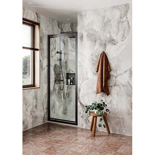Crosswater Clear 6 Black Pivot Shower Door 800mm
