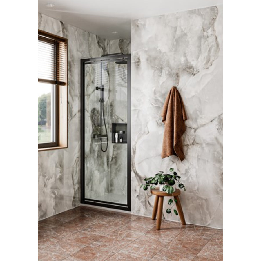 Crosswater Clear 6 Black Pivot Shower Door 900mm