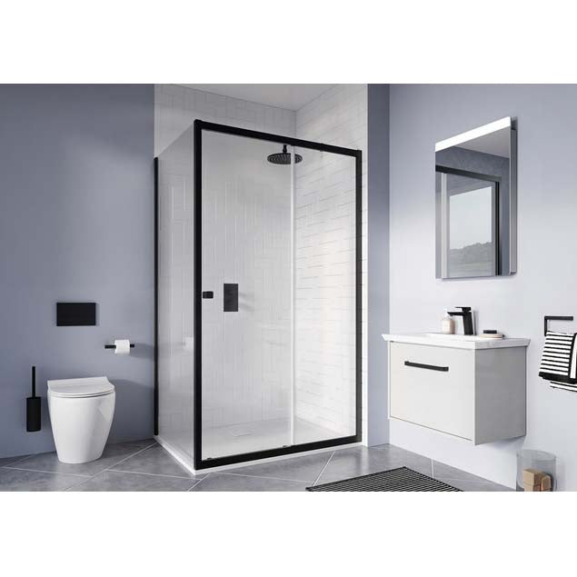 Crosswater Clear 6 1000mm Shower Side Panel Black