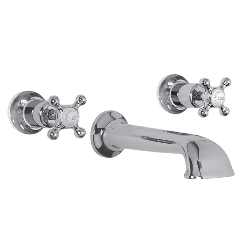 Lefroy Brooks Connaught 3 Hole Wall Mounted Bath Mixer Set (choose finish)