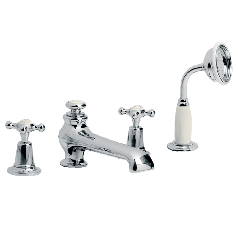Lefroy Brooks Connaught 4 Hole Deck Mounted Bath Set (choose finish)