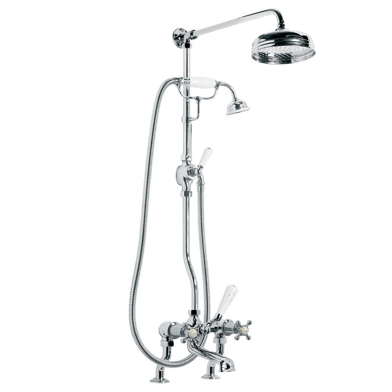 Lefroy Brooks Connaught Exposed Bath Shower Mixer & 200mm Shower Rose (choose finish)