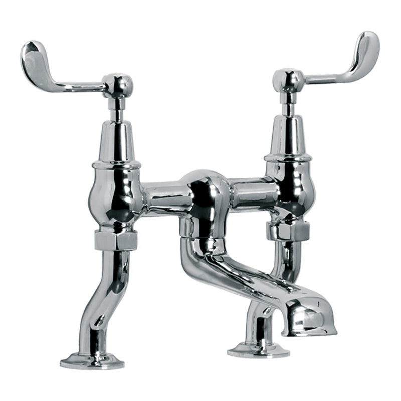 Lefroy Brooks Connaught Lever Deck Mounted Bath Filler - Chrome