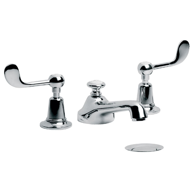 Lefroy Brooks Connaught Lever Classic 3 Hole Basin Mixer Set With Pop Up Waste (choose finish)