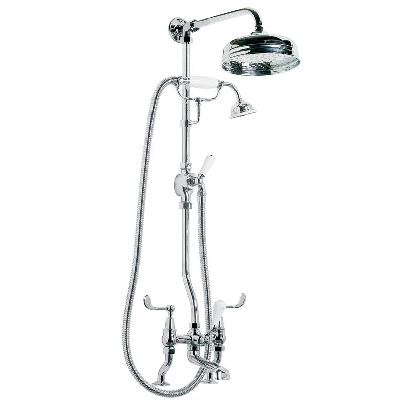Lefroy Brooks Connaught Lever Bath Shower Mixer with 5" Shower Rose & Handset (choose finish)